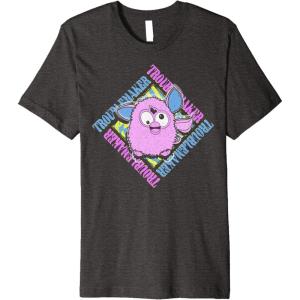 imageFurby Troublemaker Retro Box Up Portrait Premium TShirtDark Heather Grey
