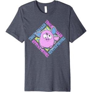 imageFurby Troublemaker Retro Box Up Portrait Premium TShirtHeather Blue