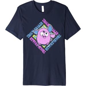 imageFurby Troublemaker Retro Box Up Portrait Premium TShirtNavy Blue