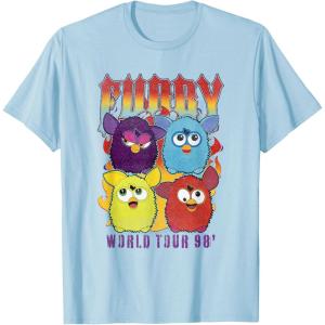 imageFurby Vintage Classic World Tour Rainbow Neon Rock Poster TShirtBaby Blue