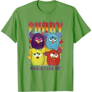 imageFurby Vintage Classic World Tour Rainbow Neon Rock Poster TShirtGrass Green
