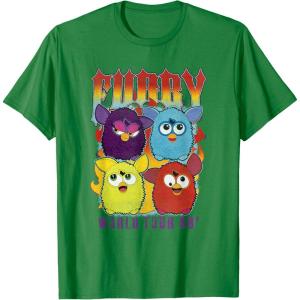 imageFurby Vintage Classic World Tour Rainbow Neon Rock Poster TShirtKelly Green