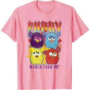 imageFurby Vintage Classic World Tour Rainbow Neon Rock Poster TShirtPink