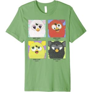 imageFurby Different Emotions Vintage Box Up Premium TShirtGrass Green