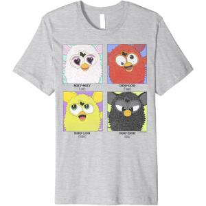 imageFurby Different Emotions Vintage Box Up Premium TShirtHeather Grey