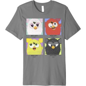imageFurby Different Emotions Vintage Box Up Premium TShirtSlate Grey