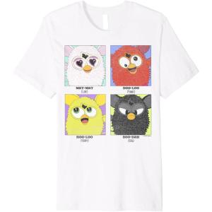 imageFurby Different Emotions Vintage Box Up Premium TShirtWhite