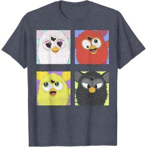 imageFurby Different Emotions Vintage Box Up TShirtHeather Blue