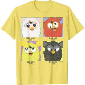 imageFurby Different Emotions Vintage Box Up TShirtLemon Yellow