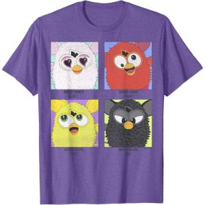 imageFurby Different Emotions Vintage Box Up TShirtPurple Heather