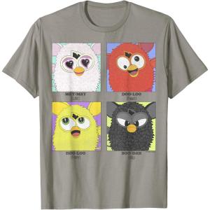 imageFurby Different Emotions Vintage Box Up TShirtSlate Grey