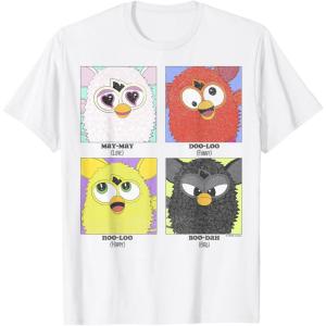 imageFurby Different Emotions Vintage Box Up TShirtWhite