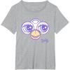 imageFurby Big Cute Face Big Chest Frame Logo TShirtHeather Grey