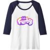 imageFurby Club Furby Colorful Gradient Furry Logo Raglan Baseball TeeNavy BlueWhite