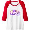 imageFurby Club Furby Colorful Gradient Furry Logo Raglan Baseball TeeRedWhite