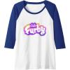 imageFurby Club Furby Colorful Gradient Furry Logo Raglan Baseball TeeRoyal BlueWhite