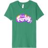 imageFurby Club Furby Colorful Gradient Musical Notes Furry Logo Premium TShirtKelly Green