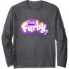 imageFurby Club Furby Colorful Gradient Musical Notes Furry Logo Long Sleeve TShirtDark Heather Grey