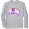 imageFurby Club Furby Colorful Gradient Musical Notes Furry Logo Long Sleeve TShirtHeather Grey