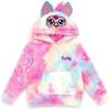 imageFurby Hasbro Girls Cosplay Pullover Hoodie Cozy Sherpa Toddler to Big Kid Sizes 4T  1416Pink  Blue  Yellow Tiedye