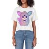 imageFurby Retro Neon Gradient Big Cute Portrait Womens Crop TopWhite