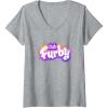 imageWomens Furby Club Furby Colorful Gradient Furry Logo VNeck TShirtHeather Grey