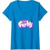 imageWomens Furby Club Furby Colorful Gradient Furry Logo VNeck TShirtSapphire Blue