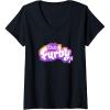 imageWomens Furby Club Furby Colorful Gradient Musical Notes Furry Logo VNeck TShirtBlack