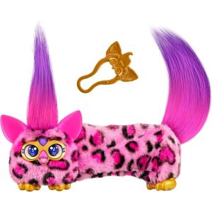 imageFURBY DJ Furblets KittEeLuv Mini Electronic Plush Toy with Funny Stretchable Sound Effects ampamp Music Speaks Furbish Pink Cheetah PrintDJ Furblet