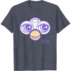 imageFurby Big Cute Face Big Chest Frame Logo TShirtHeather Blue