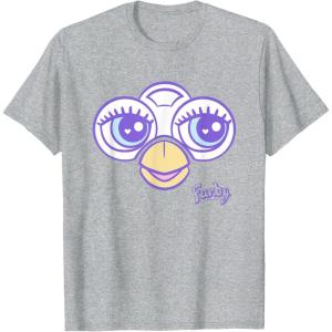 imageFurby Big Cute Face Big Chest Frame Logo TShirtHeather Grey