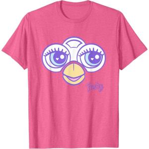 imageFurby Big Cute Face Big Chest Frame Logo TShirtPink Heather