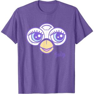 imageFurby Big Cute Face Big Chest Frame Logo TShirtPurple Heather