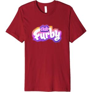 imageFurby Club Furby Colorful Gradient Furry Logo Premium TShirtCranberry Red