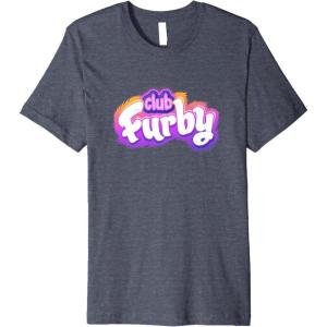 imageFurby Club Furby Colorful Gradient Furry Logo Premium TShirtHeather Blue