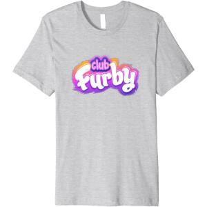 imageFurby Club Furby Colorful Gradient Furry Logo Premium TShirtHeather Grey