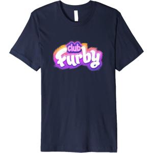 imageFurby Club Furby Colorful Gradient Furry Logo Premium TShirtNavy Blue