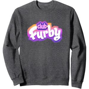 imageFurby Club Furby Colorful Gradient Furry Logo SweatshirtDark Heather Grey
