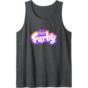 imageFurby Club Furby Colorful Gradient Furry Logo Tank TopDark Heather Grey