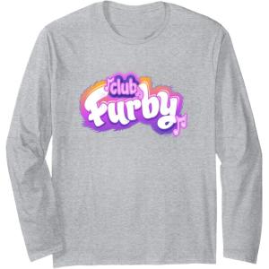 imageFurby Club Furby Colorful Gradient Musical Notes Furry Logo Long Sleeve TShirtHeather Grey