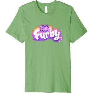 imageFurby Club Furby Colorful Gradient Musical Notes Furry Logo Premium TShirtGrass Green