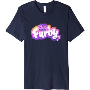 imageFurby Club Furby Colorful Gradient Musical Notes Furry Logo Premium TShirtNavy Blue