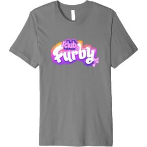 imageFurby Club Furby Colorful Gradient Musical Notes Furry Logo Premium TShirtSlate Grey