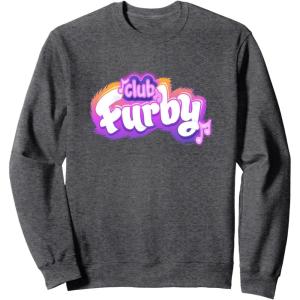 imageFurby Club Furby Colorful Gradient Musical Notes Furry Logo SweatshirtDark Heather Grey