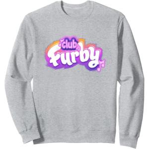 imageFurby Club Furby Colorful Gradient Musical Notes Furry Logo SweatshirtHeather Grey