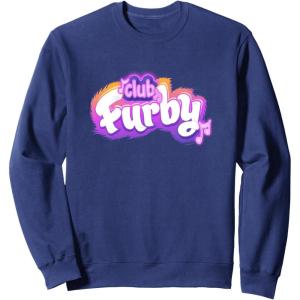 imageFurby Club Furby Colorful Gradient Musical Notes Furry Logo SweatshirtNavy Blue
