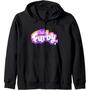 imageFurby Club Furby Colorful Gradient Musical Notes Furry Logo Zip HoodieBlack
