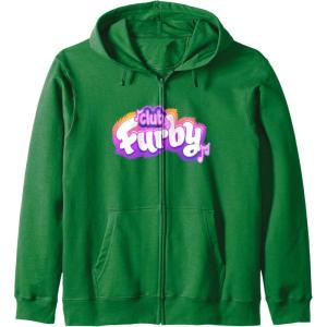 imageFurby Club Furby Colorful Gradient Musical Notes Furry Logo Zip HoodieDark Green