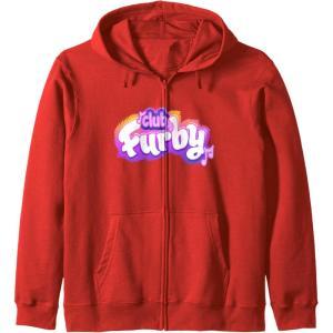 imageFurby Club Furby Colorful Gradient Musical Notes Furry Logo Zip HoodieRed