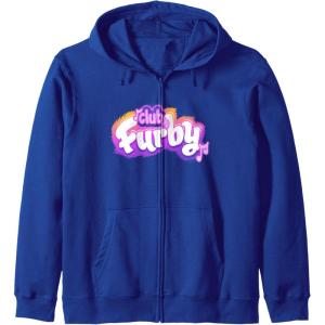 imageFurby Club Furby Colorful Gradient Musical Notes Furry Logo Zip HoodieRoyal Blue
